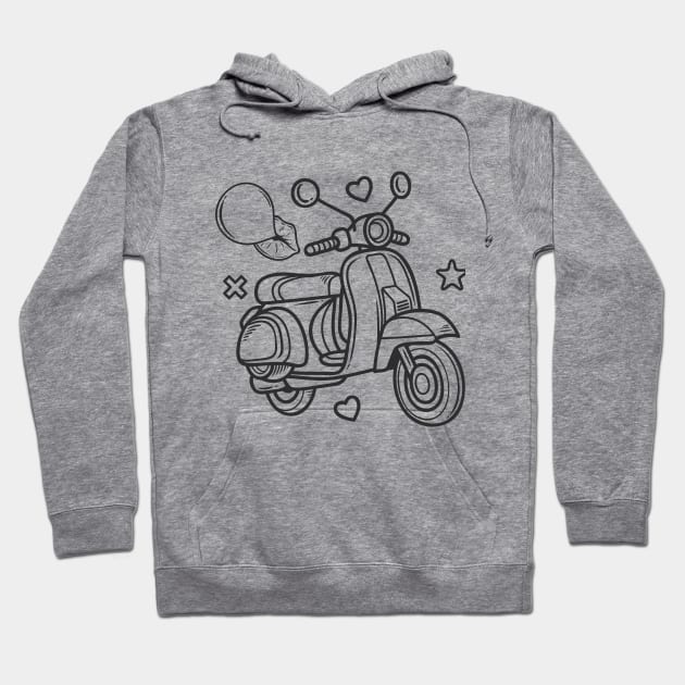 Vespa Doodle Hoodie by launakey